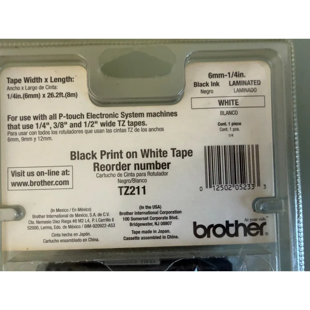 Vintage‎ Sealed Brother Genuine Black on White 1/4